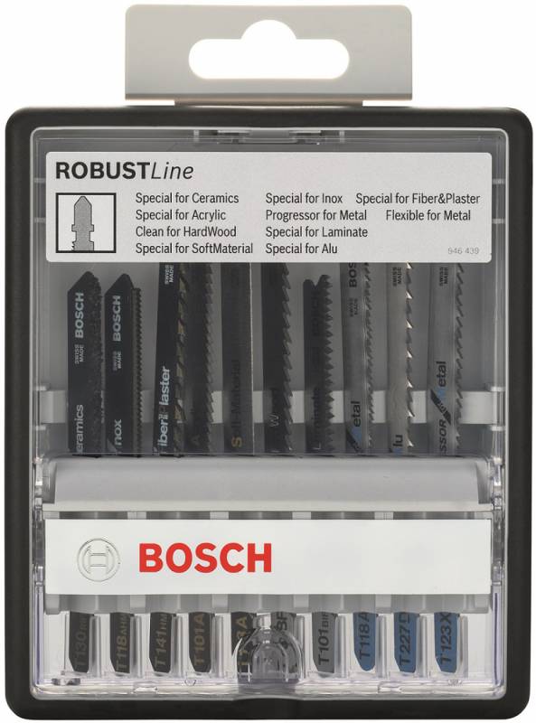 Набор пилок универсальные Bosch ROBUST LINE 10пред. (лобзики)