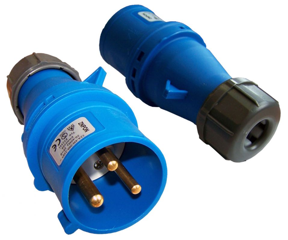 Вилка Lanmaster (LAN-IEC-309-32A1P/M) IEC 309 32A 250V blue