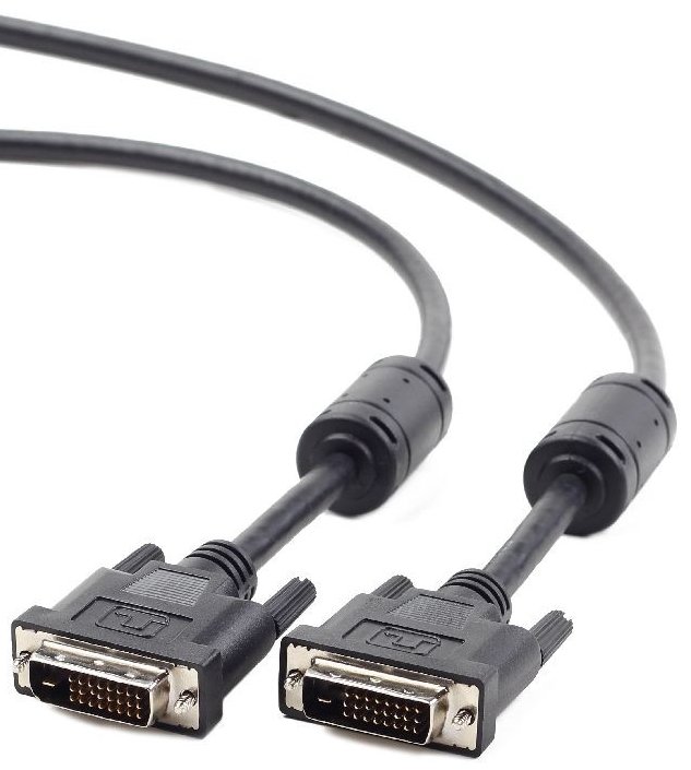 Кабель Cablexpert DVI-D dual link CC-DVI2-BK-10M 25M/25M 10м черный экран. Феррит.кольца
