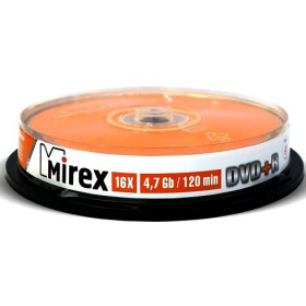 Диск DVD R Mirex 4.7 Gb, 16x, Cake Box (10)