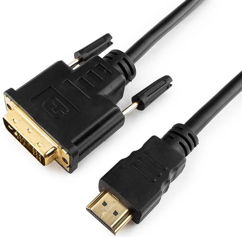 Кабель Gembird HDMI-DVI, 3.0м, 19M/19M, single link, черный, позол.разъемы, экран <CC-HDMI-DVI-10>