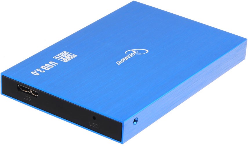 Внешний корпус 2.5" Gembird EE2-U3S-56, синий металлик, USB 3.0, SATA, алюминий