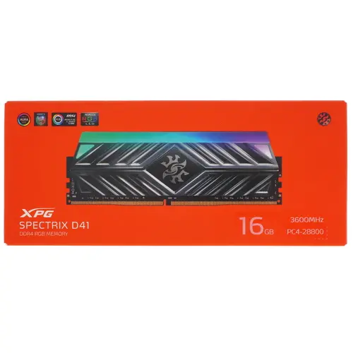 Память DDR4 16GB 3600MHz A-Data DIMM XPG Spectrix D45G RGB Gaming Memory AX4U360016G18I-ST41 Non-ECC, CL18, 1.5V, RTL