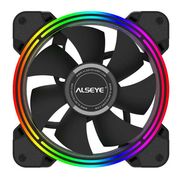Вентилятор Alseye HALO PRO B FAN 120mm, hydraulic,800~2100rpm, max 51.87CFM, max 26dBA, ARGB PWM Black RTL