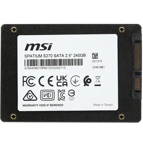 Накопитель SSD MSI SATA III 240Gb Spatium S270 2.5"