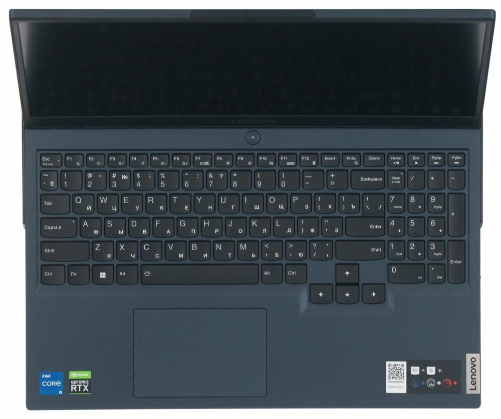 Ноутбук Lenovo Legion 5 15ITH6 Core i5 11400H 8Gb SSD512Gb NVIDIA GeForce RTX 3050 4Gb 15.6" IPS (120Hz) FHD (1920x1080) Windows 10 Home blue WiFi BT Cam (82JK00B9US)