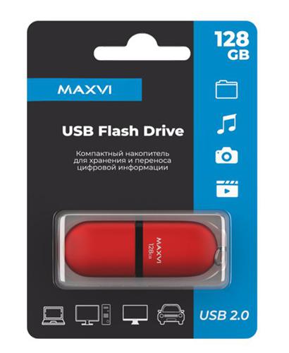 Флеш накопитель Maxvi 128GB USB 2.0 red (FD128GBUSB20C10SF)