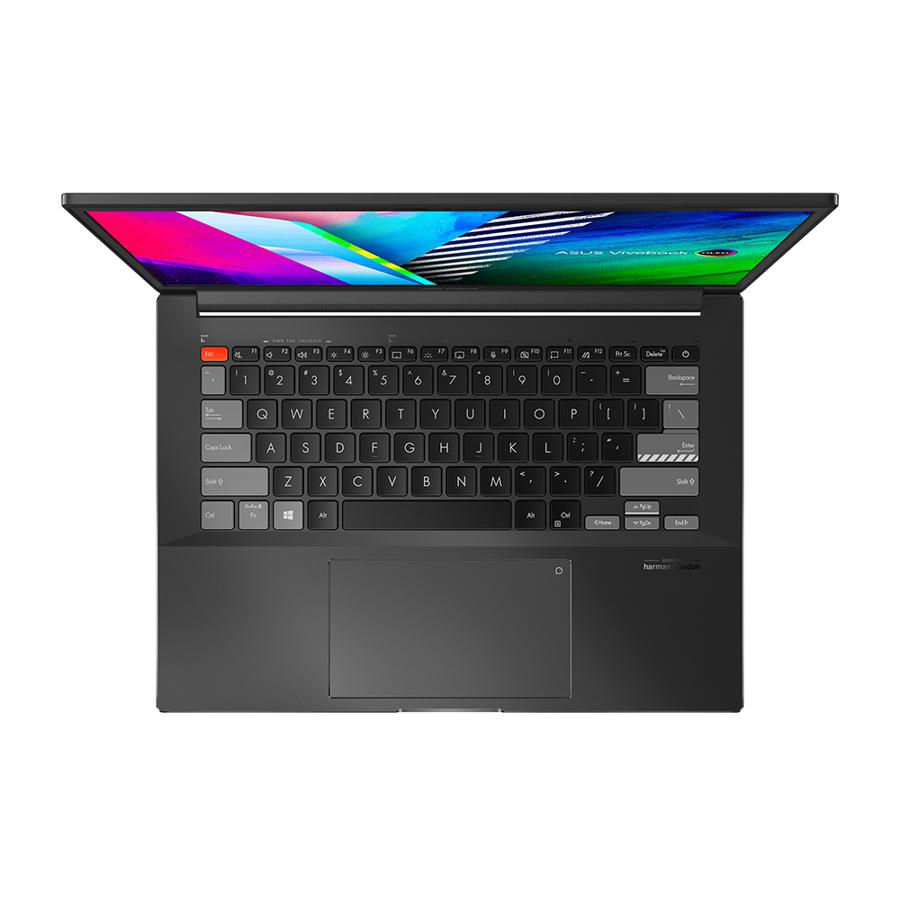 Ноутбук ASUS Vivobook Pro 14 M7400QE-KM117 R7-5800H/16Gb/512Gb M.2 SSD/14,0 OLED WQXGA+ (2880 x 1800) 90Hz/GeForceRTX 3050Ti 4Gb/WiFi6/BT/Backlit KB/No OS/1.4Kg/Black/DIALPAD/RU_EN_Keyboard