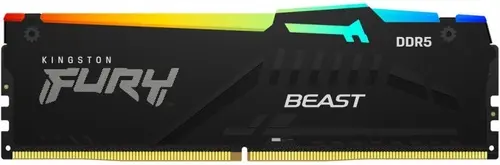 Память DDR5 16Gb 5200MHz Kingston KF552C36BBEA-16 Fury Beast Black RGB Gaming PC5-41600 CL36 DIMM 288-pin 1.25В single rank с радиатором Ret