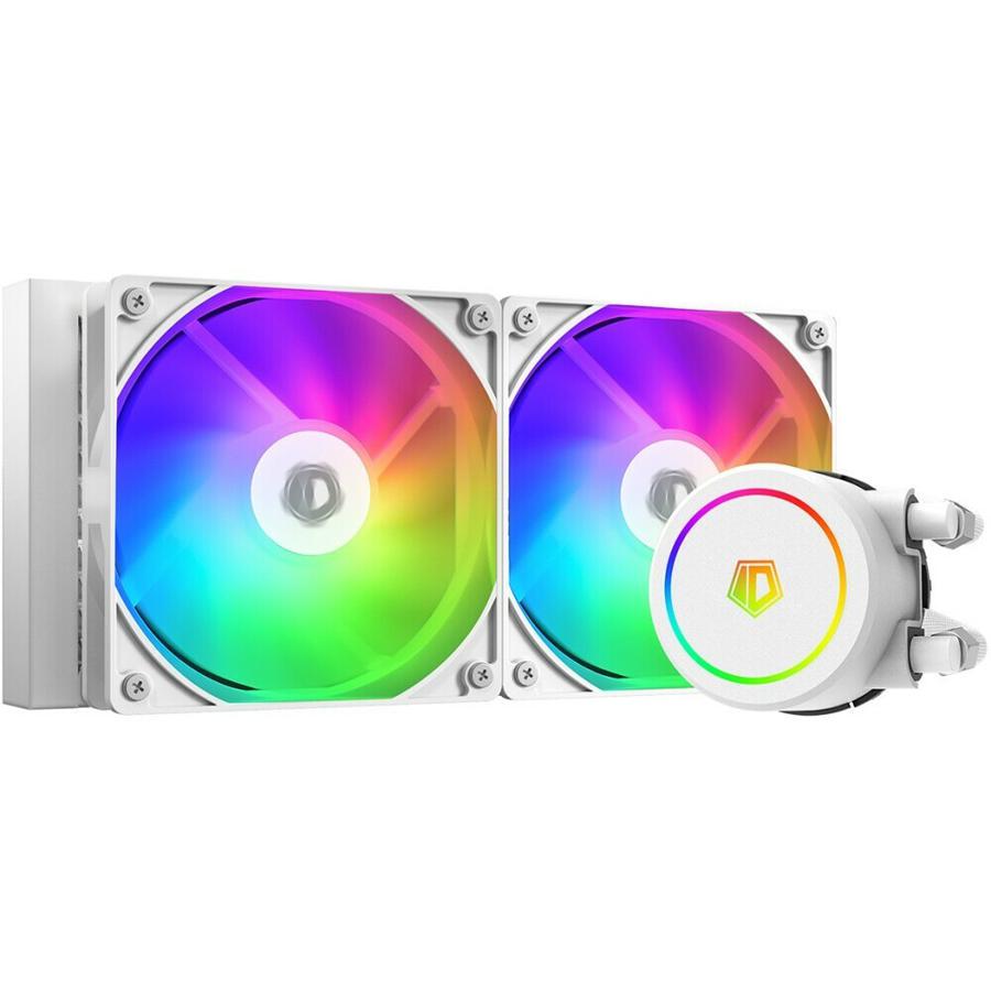 Система водяного охлаждения ID-Cooling FX240 ARGB WHITE Soc-AM5/AM4/1151/1200/2066/1700 4-pin PWM + 3-pin 5V ARGB 35dB Al 250W LED Ret