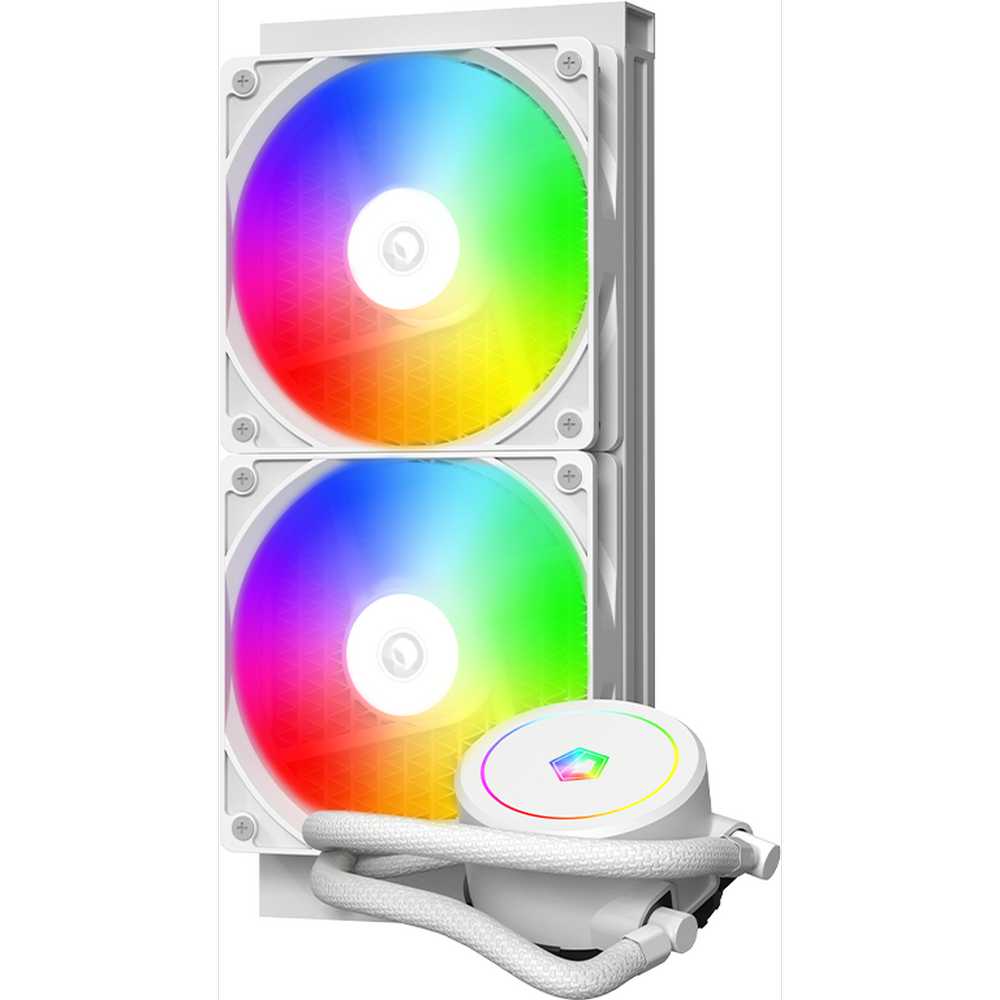 Система водяного охлаждения ID-Cooling FX240 ARGB WHITE Soc-AM5/AM4/1151/1200/2066/1700 4-pin PWM + 3-pin 5V ARGB 35dB Al 250W LED Ret