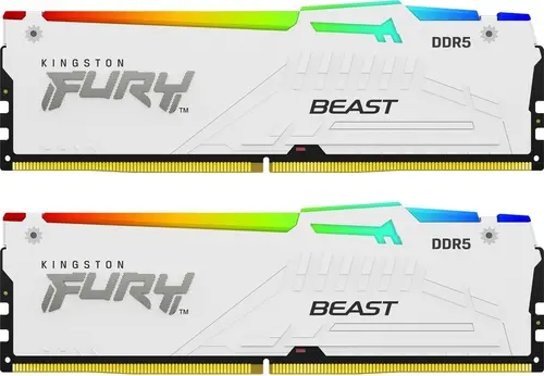Память DDR5 2x16Gb 6000MHz Kingston KF560C40BWAK2-32 Fury Beast White RGB RTL PC5-48000 CL40 DIMM 288-pin 1.35В single rank с радиатором Ret