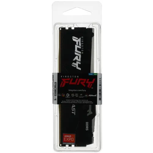 Память DDR5 16GB 5600MHz Kingston KF556C36BBEA-16 Fury Beast Black RGB RTL PC5-44800 CL36 DIMM 288-pin 1.25В kit single rank Ret