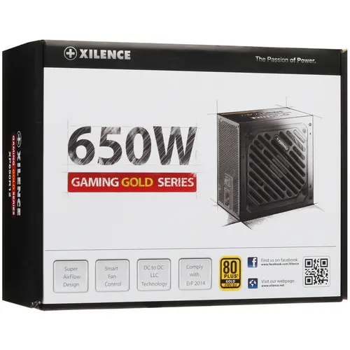 Блок питания Xilence ATX 650W Gaming series XN320 80+ Gold, APFC, 20+4 pin, 4+4 pin, 8pin CPU, 6SATA, 6+2 pin x3 PCI-E