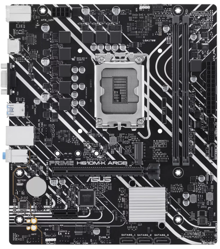 Материнская плата Asus PRIME H610M-K ARGB Soc-1700 Intel H610 2xDDR5 mATX AC`97 8ch(7.1) GbLAN+VGA+HDMI