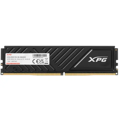 Память DDR4 16GB 3600MHz A-Data AX4U360016G18I-SBKD35 XPG Gammix D35 Gaming PC4-28800 CL18 DIMM 288-pin 1.35В с радиатором