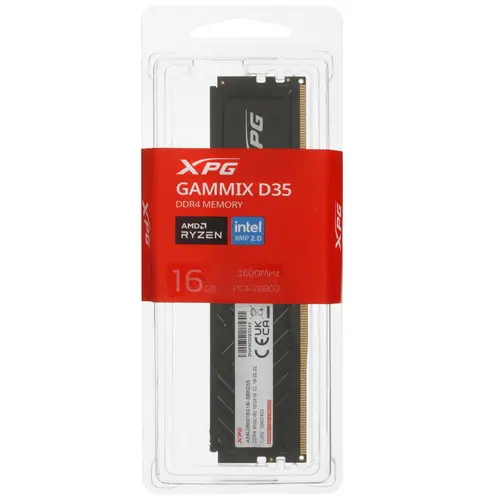 Память DDR4 16GB 3600MHz A-Data AX4U360016G18I-SBKD35 XPG Gammix D35 Gaming PC4-28800 CL18 DIMM 288-pin 1.35В с радиатором
