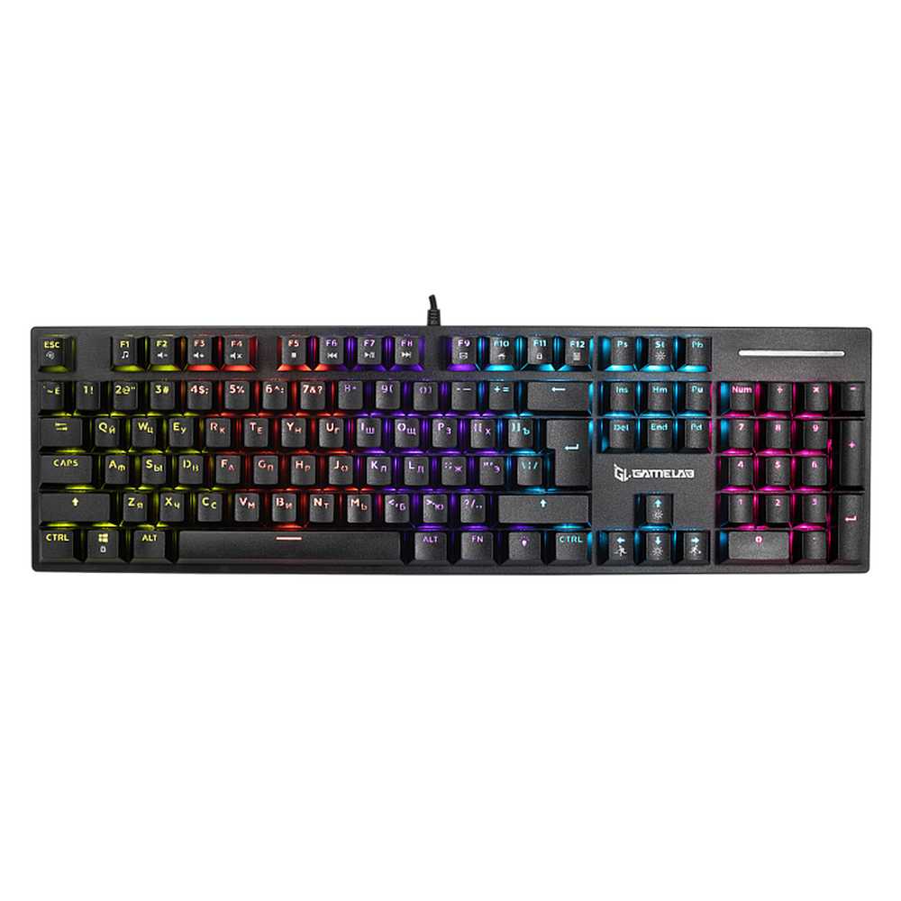 Клавиатура Gamelab Alarum White механическая белый USB for gamer (RED SWITCHES, Rainbow LED)