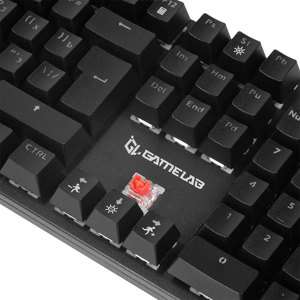 Клавиатура Gamelab Alarum White механическая белый USB for gamer (RED SWITCHES, Rainbow LED)