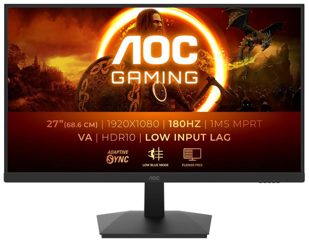 Монитор AOC 27" 27G15N черный VA LED 1ms 16:9 HDMI матовая 300cd 178гр/178гр 1920x1080 180Hz DP FHD 4.11кг