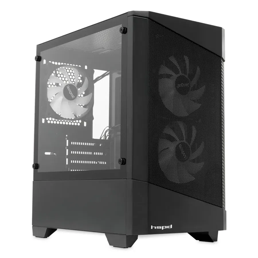 Корпус HSPD M330 черный без БП mATX 3x120mm ARGB 2xUSB2.0 1xUSB3.0 audio