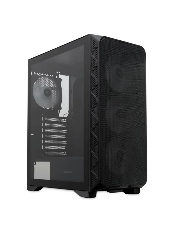Корпус HSPD M521 черный без БП ATX 4x120mm ARGB 1xUSB2.0 2xUSB3.0 audio