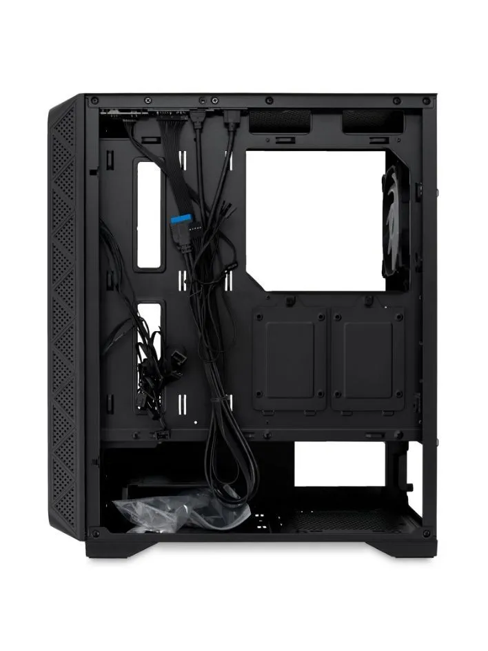 Корпус HSPD M521 черный без БП ATX 4x120mm ARGB 1xUSB2.0 2xUSB3.0 audio