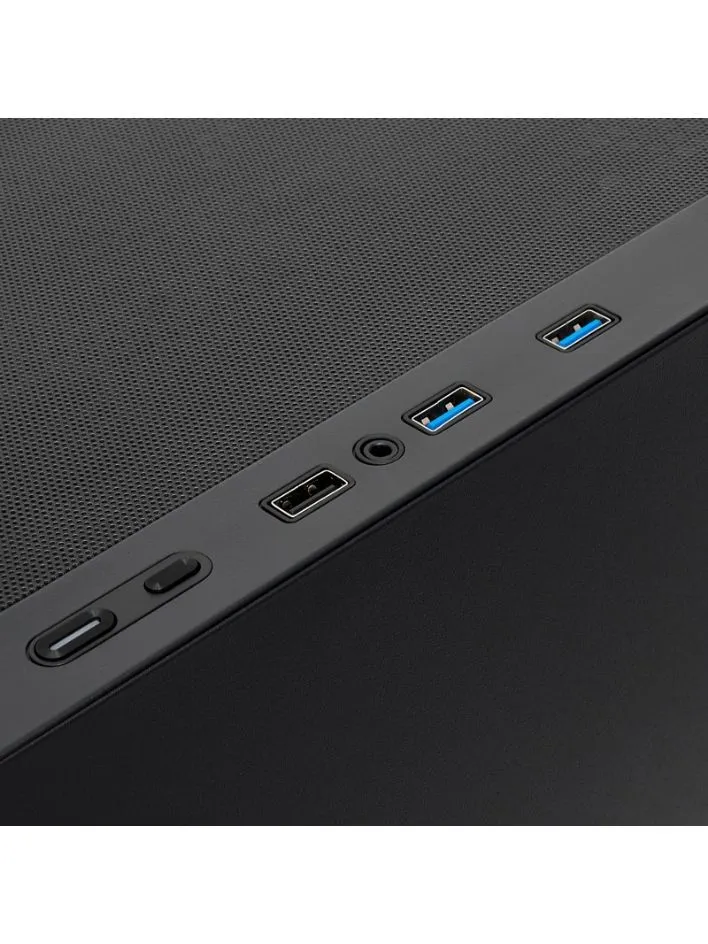 Корпус HSPD M521 черный без БП ATX 4x120mm ARGB 1xUSB2.0 2xUSB3.0 audio