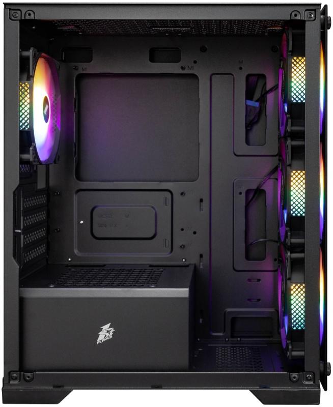 Корпус 1STPLAYER Firebase X2-M ATX 4x120mm LED 1xUSB2.0 1xUSB3.0 audio bott PSU (X2-M-4F1)