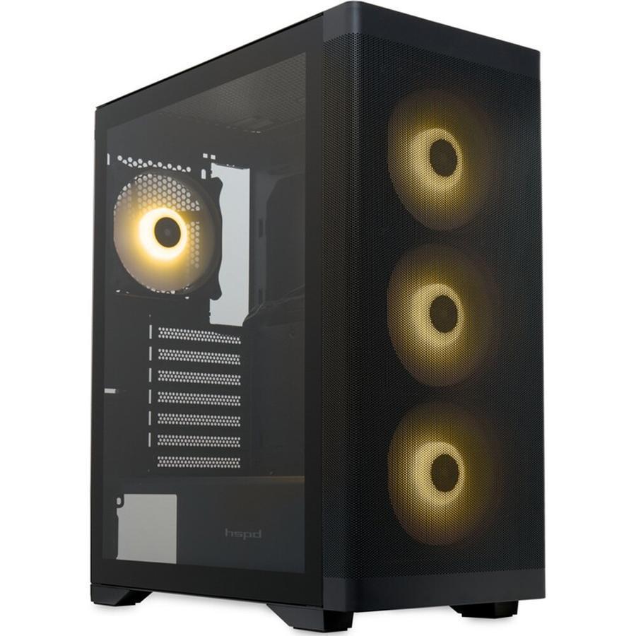 Корпус HSPD M520 черный без БП ATX 4x120mm ARGB 1xUSB2.0 2xUSB3.0 audio