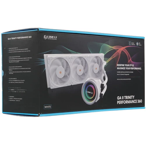 Система водяного охлаждения Lian-Li Galahad II Trinity Performance 360 White ARGB Soc-AM5/AM4/1200/1700 белый 4-pin 38dB Al+Cu 320W Ret (G89.GA2P36W.R0)