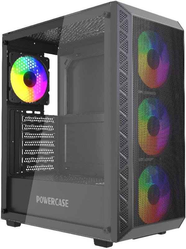 Корпус Powercase Mistral S4B, Glass, 4x 120mm fan FRGB, чёрный, ATX (CMSB-L4)