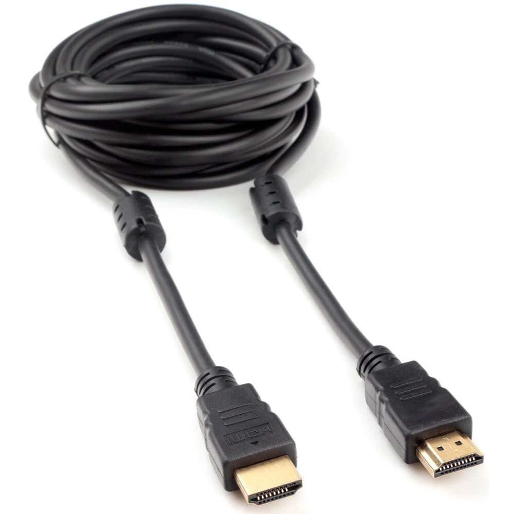 Кабель HDMI Cablexpert CCF2-HDMI4-15, 4.5м, v2.0, 19M/19M, черный, позол.разъемы, экран, 2 ферр кольца, пакет