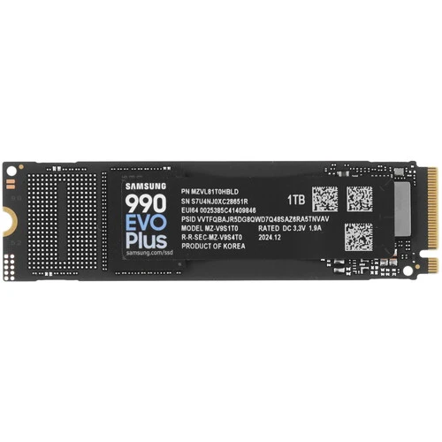 Накопитель SSD Samsung PCIe 5.0 x2 1TB MZ-V9S1T0BW 990 EVO Plus M.2 2280
