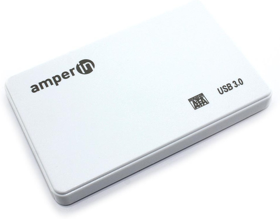 Внешний корпус 2.5" Amperin AM25U3PW USB 3.0, пластиковый, белый