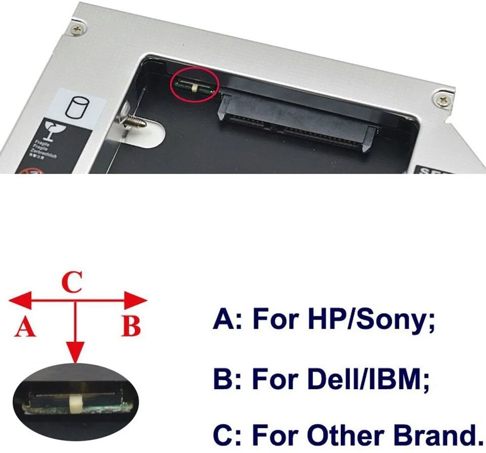 Шасси Orient UHD-2SC9 для 2.5” SATA HDD для установки в SATA отсек оптического привода ноутбука 9.5 мм
