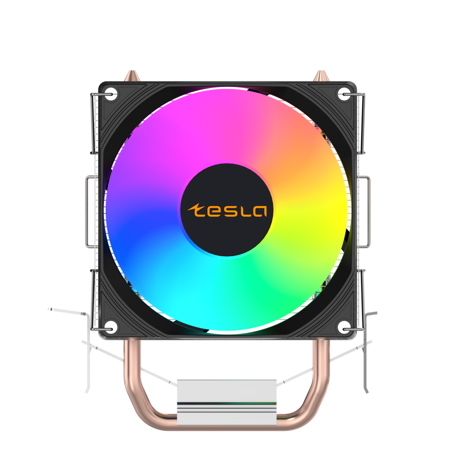 Устройство охлаждения(кулер) Tesla Shadow 902 FRGB Soc-AM5/AM4/1151/1200/1700 черный 92mm 4-pin PWM 23dB Al+Cu 110W 290gr Ret