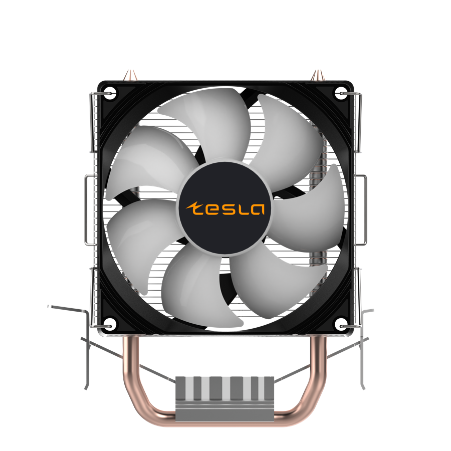 Устройство охлаждения(кулер) Tesla Shadow 902 FRGB Soc-AM5/AM4/1151/1200/1700 черный 92mm 4-pin PWM 23dB Al+Cu 110W 290gr Ret
