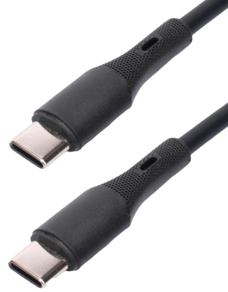 Кабель USB2.0 Cablexpert CC-USB2S-CMCM-1M-BK Type-C/Type-C, 3А, 65Вт, PD/QC3.0, силиконовый, 24 AWG, медь, 1м, черный