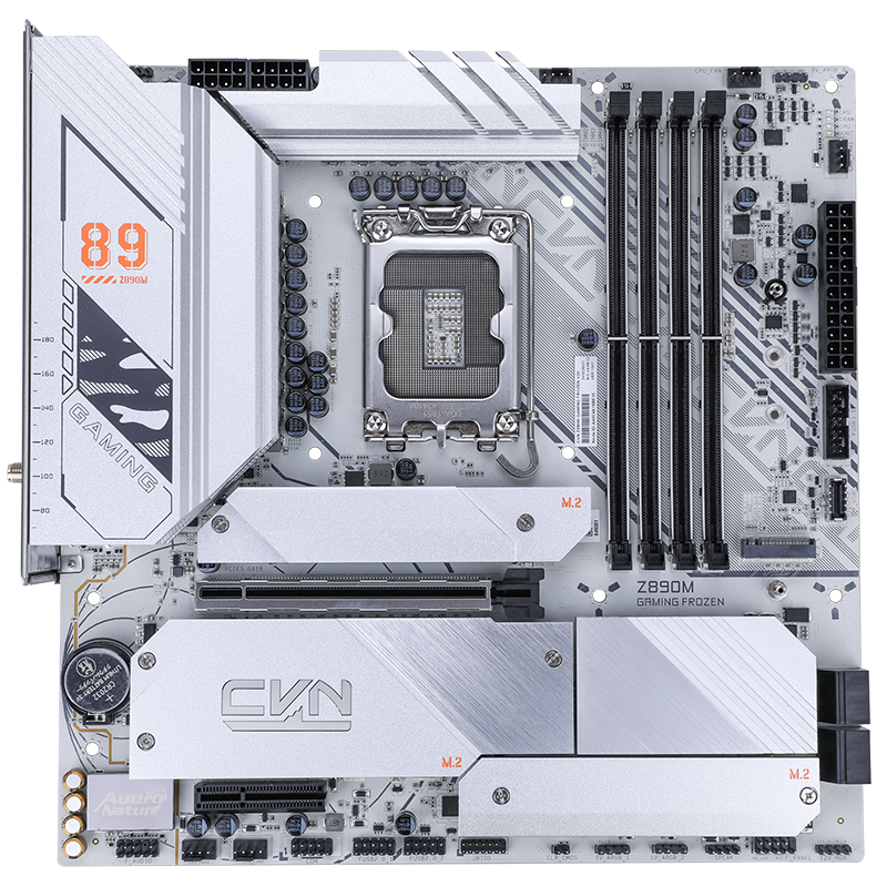 Материнская плата Colorful CVN Z890M GAMING FROZEN V20 Soc-1851 Intel Z890 4xDDR5 mATX AC`97 6ch(5.1) 2.5Gg WIFI RAID+HDMI+DP