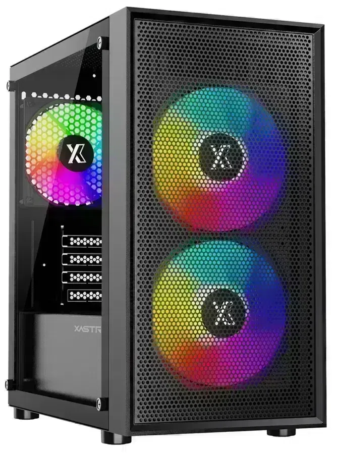 Корпус XASTRA A305M 3FRGB черный mATX 1x120mm 2x140mm FRGB 2xUSB2.0 1xUSB3.1 audio (A305M-2FC14F-1FC12F)