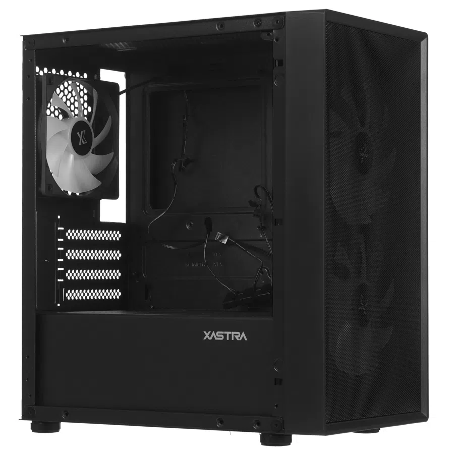 Корпус XASTRA A305M 3FRGB черный mATX 1x120mm 2x140mm FRGB 2xUSB2.0 1xUSB3.1 audio (A305M-2FC14F-1FC12F)