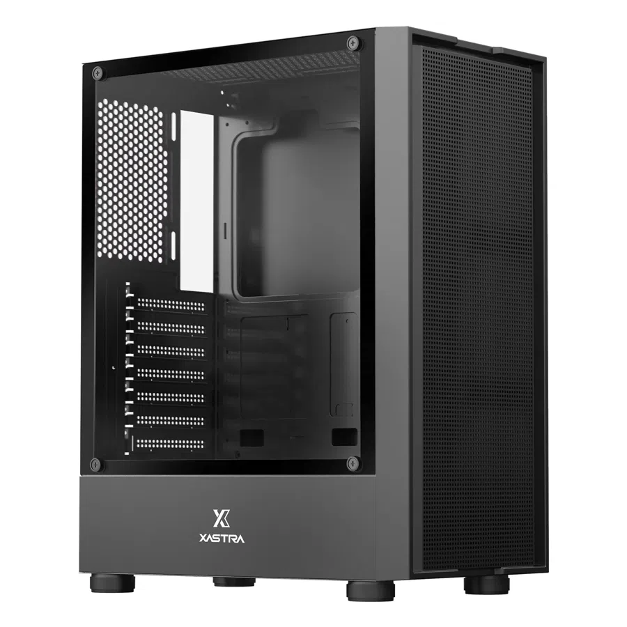 Корпус XASTRA A301 4FRGB черный ATX 4x120mm FRGB 2xUSB2.0 1xUSB3.0 audio (A301-BK-FC120FRGB-4F-GL)