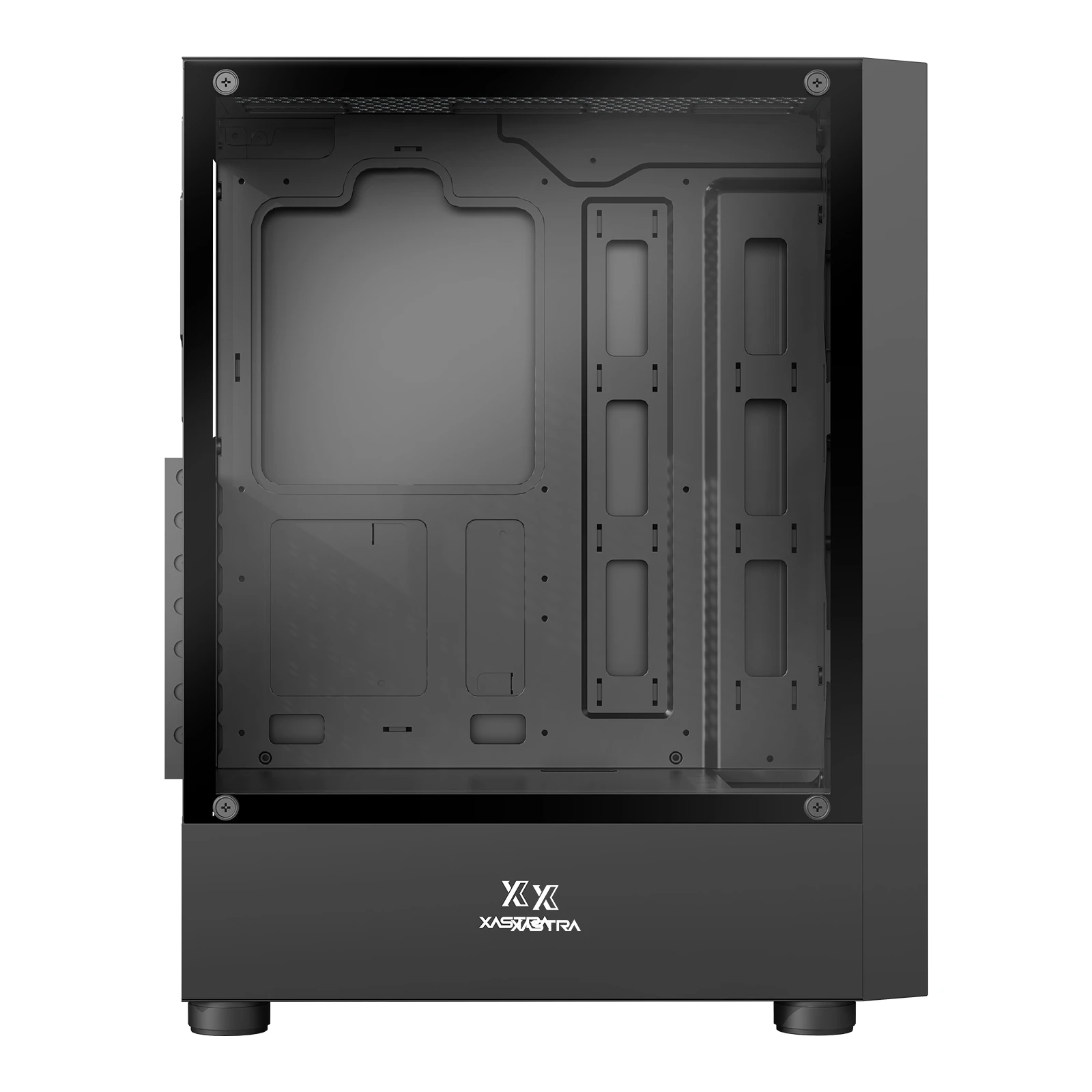 Корпус XASTRA A301 4FRGB черный ATX 4x120mm FRGB 2xUSB2.0 1xUSB3.0 audio (A301-BK-FC120FRGB-4F-GL)