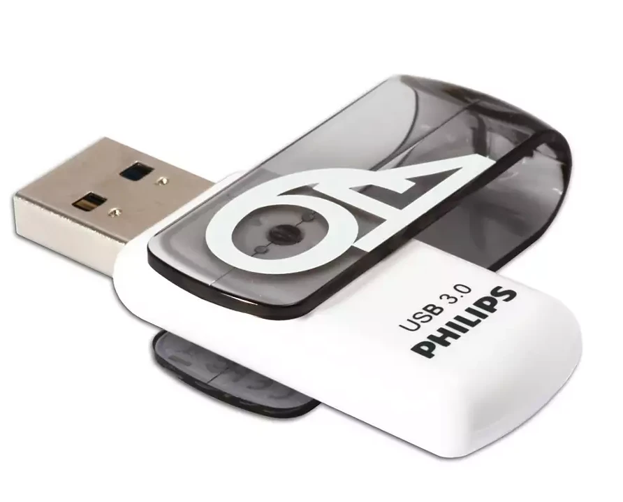 Флеш Диск Philips 64GB VIVID3.0 FM64FD00B/97 USB3.0 белый