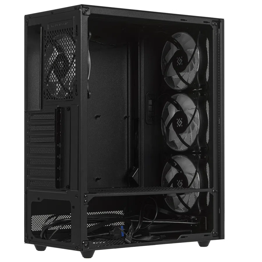 Корпус Defender RaptorX черный без БП ATX 4x120mm ARGB 2xUSB2.0 1xUSB3.0 audio bott PSU