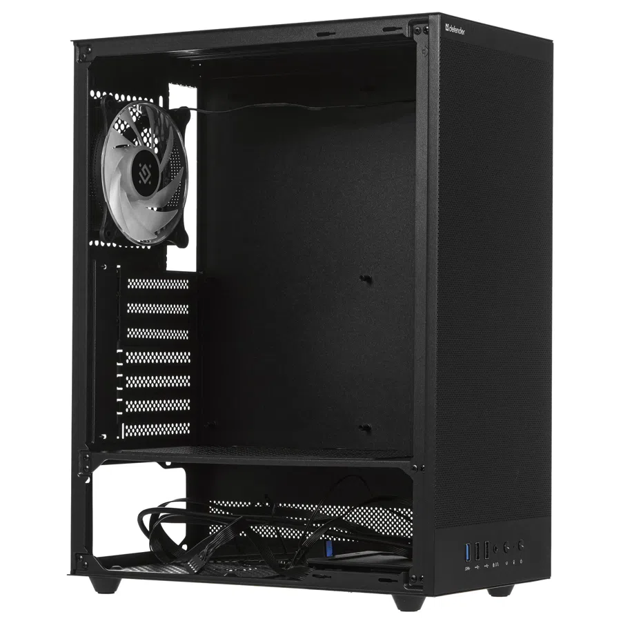 Корпус Defender RaptorX черный без БП ATX 4x120mm ARGB 2xUSB2.0 1xUSB3.0 audio bott PSU