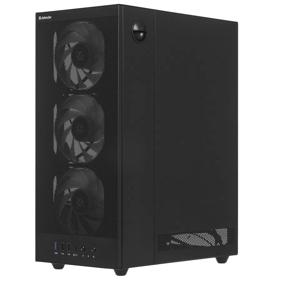 Корпус Defender RaptorX черный без БП ATX 4x120mm ARGB 2xUSB2.0 1xUSB3.0 audio bott PSU