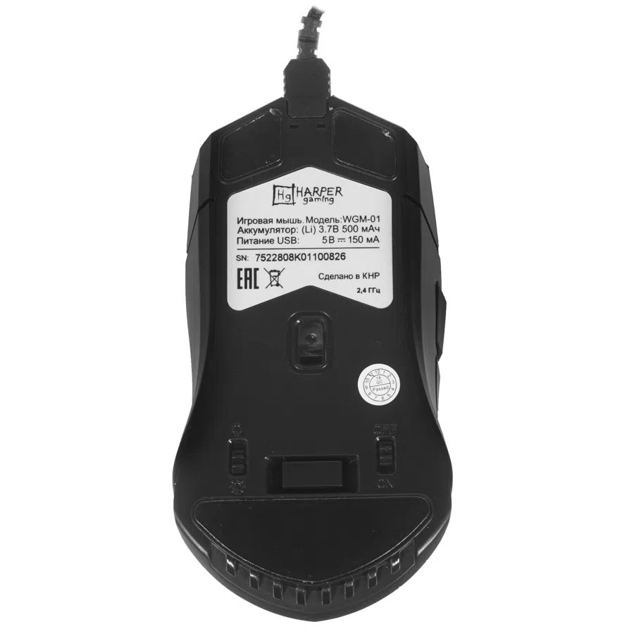 Мышь Harper Gaming Spigot WGM-01 черный оптическая (4000dpi) беспроводная USB (7but)