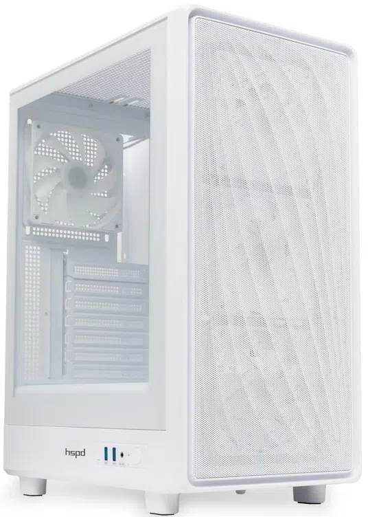 Корпус HSPD M510 белый без БП ATX 4x120mm ARGB 2xUSB3.0 audio
